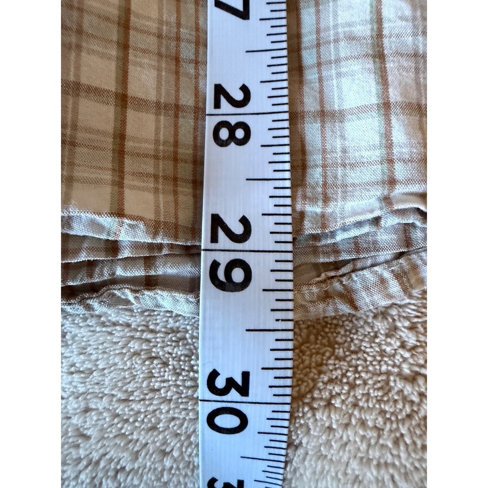 🍁Levi Strauss Signature Mens XL Plaid Button Down Shirt Tan White Cotton WPL-42 - Picture 6 of 6